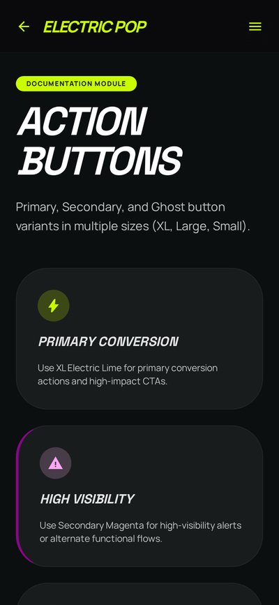 Action Buttons · dark