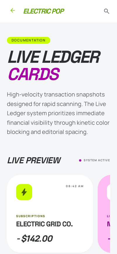 Live Ledger Cards · light